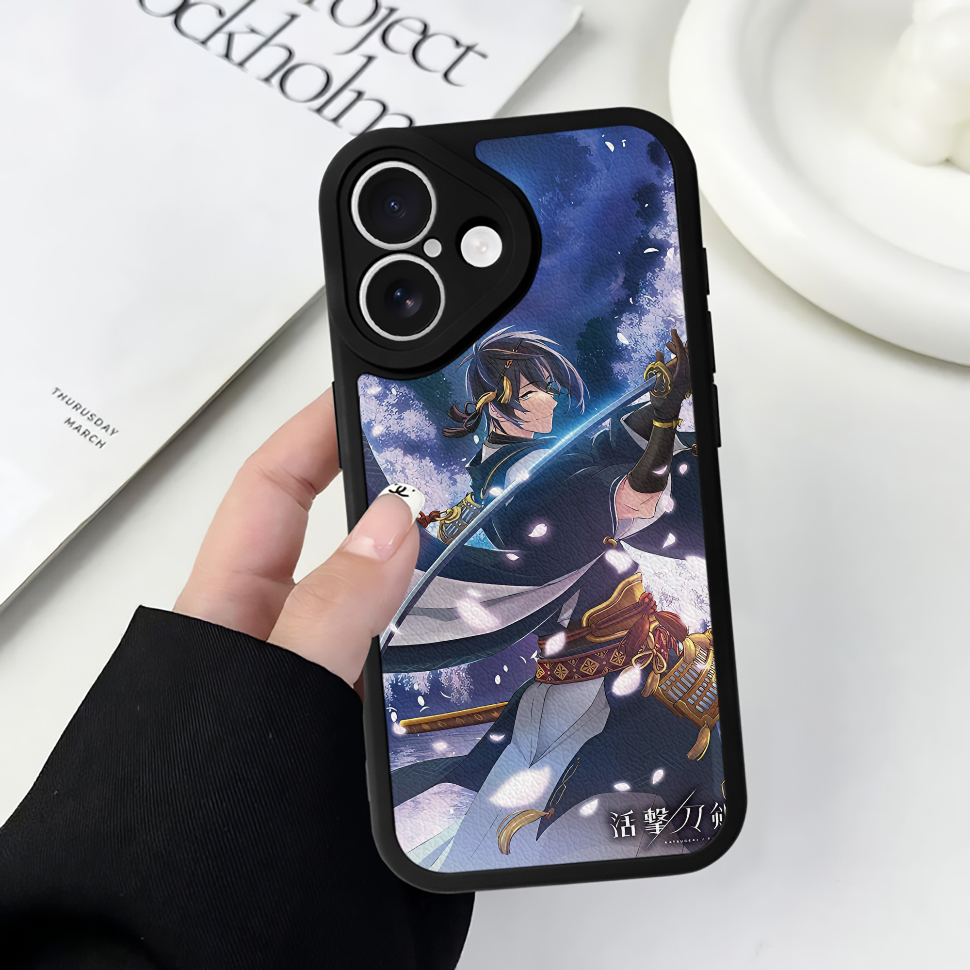 （画像用） 刀剣乱舞 Touken Ranbu 【iPhone 16シリーズ対応】シリコンスマホケース（レザー調） 材質：シリコン